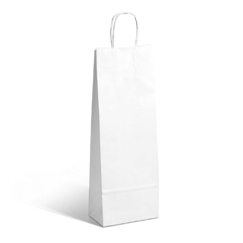 Bolsa Luna una botella blanco 14x8x40