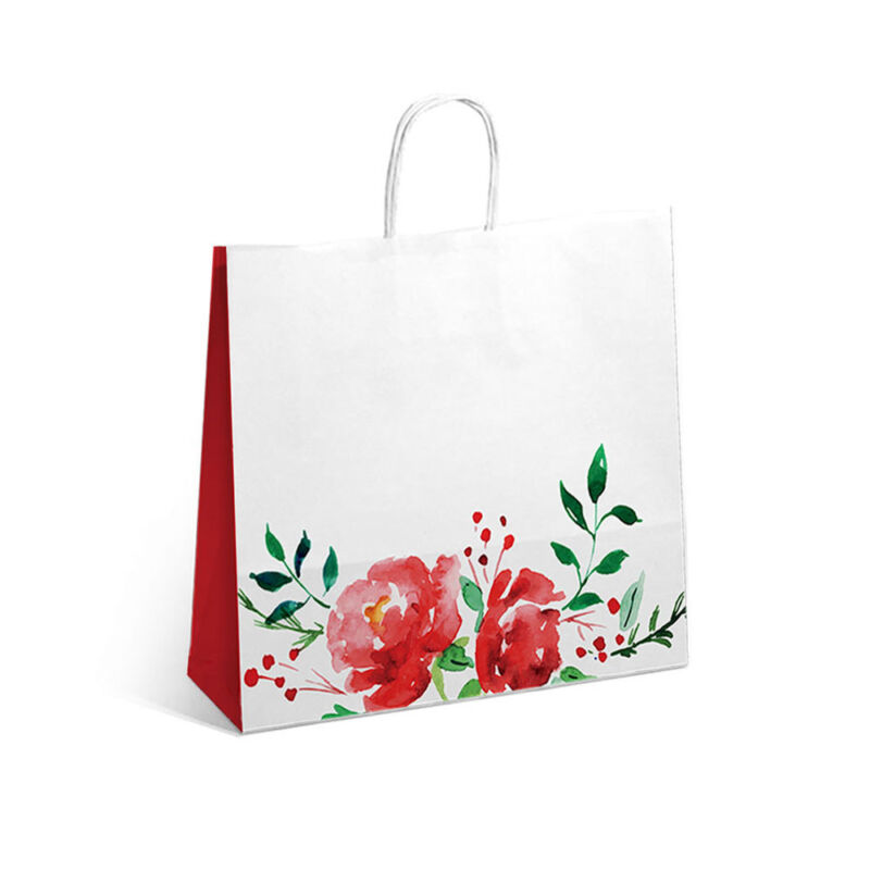 Bolsa Flores Acuarelas 32x10x30