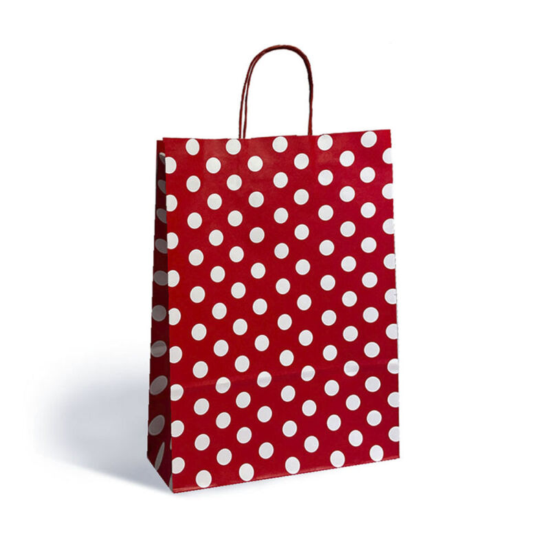 Bolsa Lunares Blancos (base roja) 30x12x41