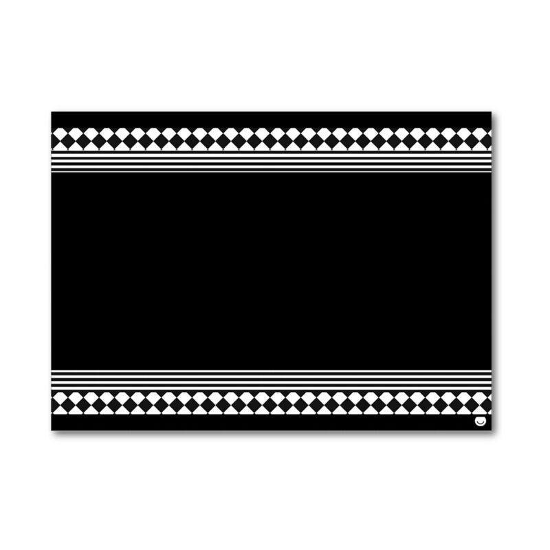 Mantel individual - BLACK AND WHITE 40X29  x 25u.