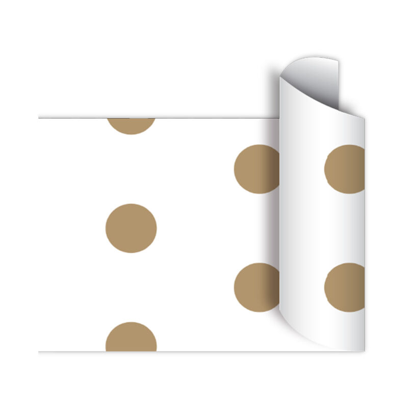 Papel de regalo bobina 40cm x100 Mts - GOLDEN DOTS