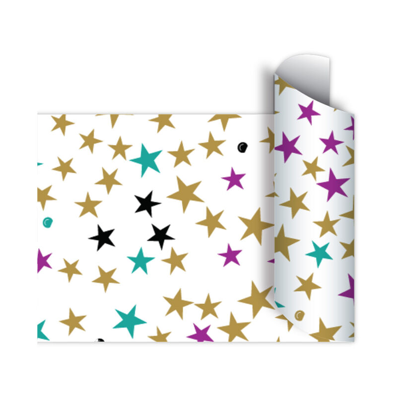 Papel de regalo bobina 60cm x100 Mts - STARS