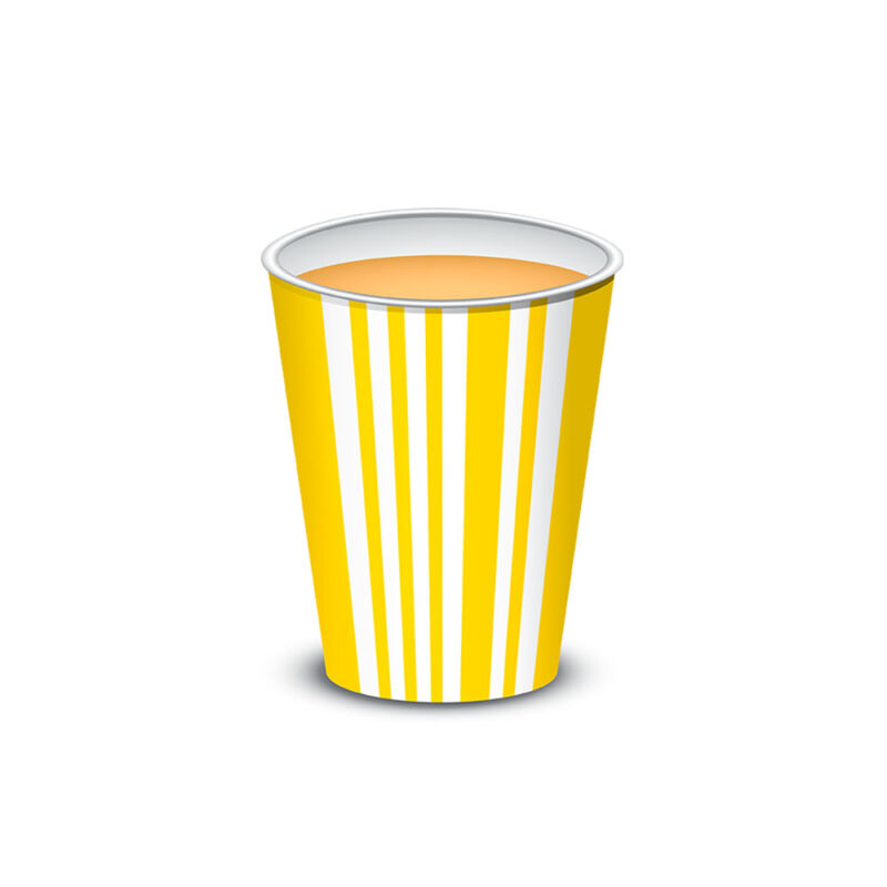 Vaso polipapel 8 oz - AMARILLO LINES x10