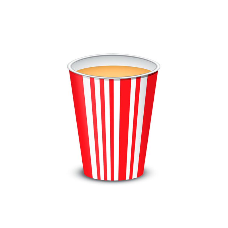 Vaso polipapel 8 oz - ROJO LINES x10