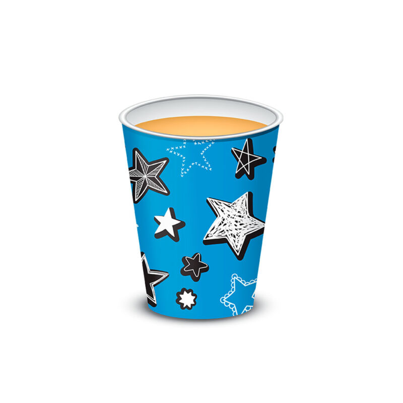 Vaso polipapel 8 oz - AZUL STARS x10