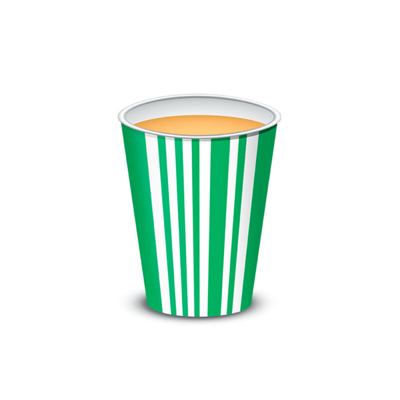 Vaso polipapel 8 oz - VERDE LINES x10