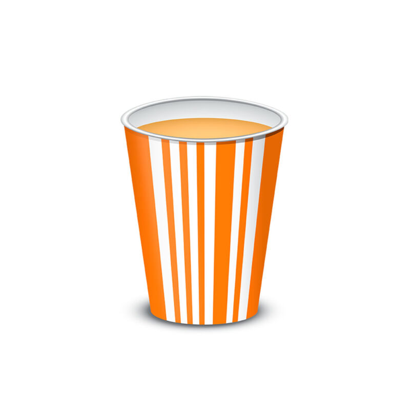Vaso polipapel 8 oz - NARANJA LINES x10