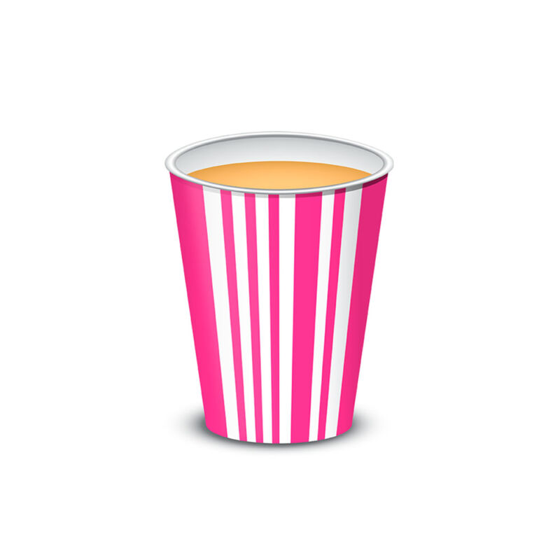Vaso polipapel 8 oz - FUCSIA LINES x10