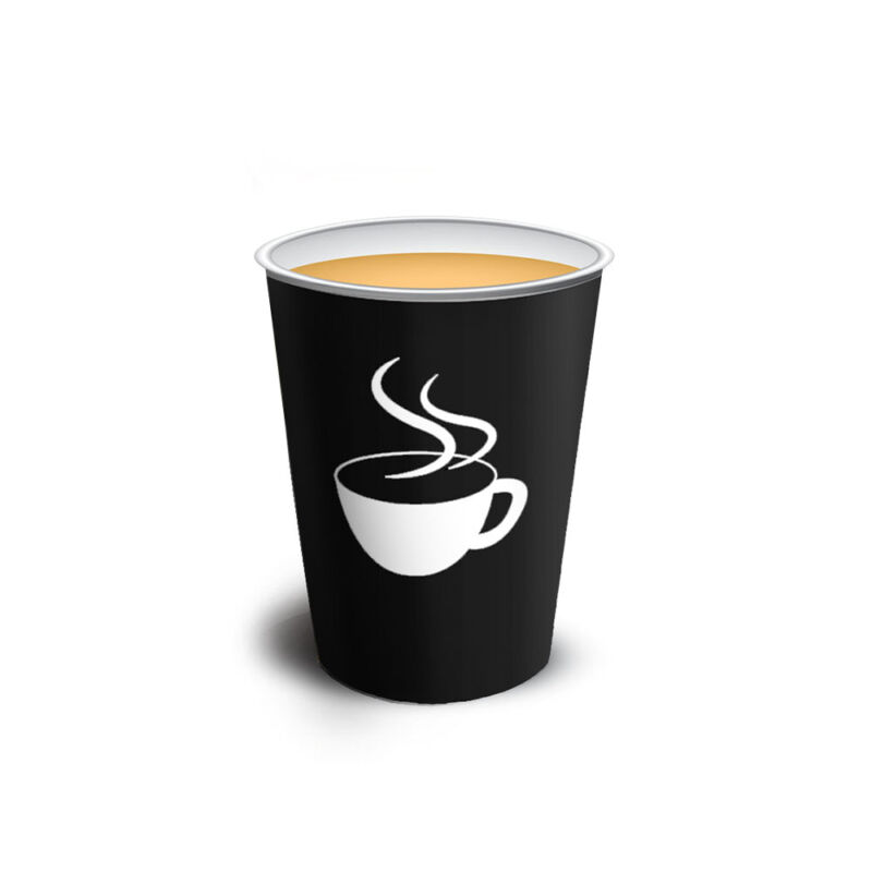 Vaso polipapel 8 oz - COFFEE NEGRO x10