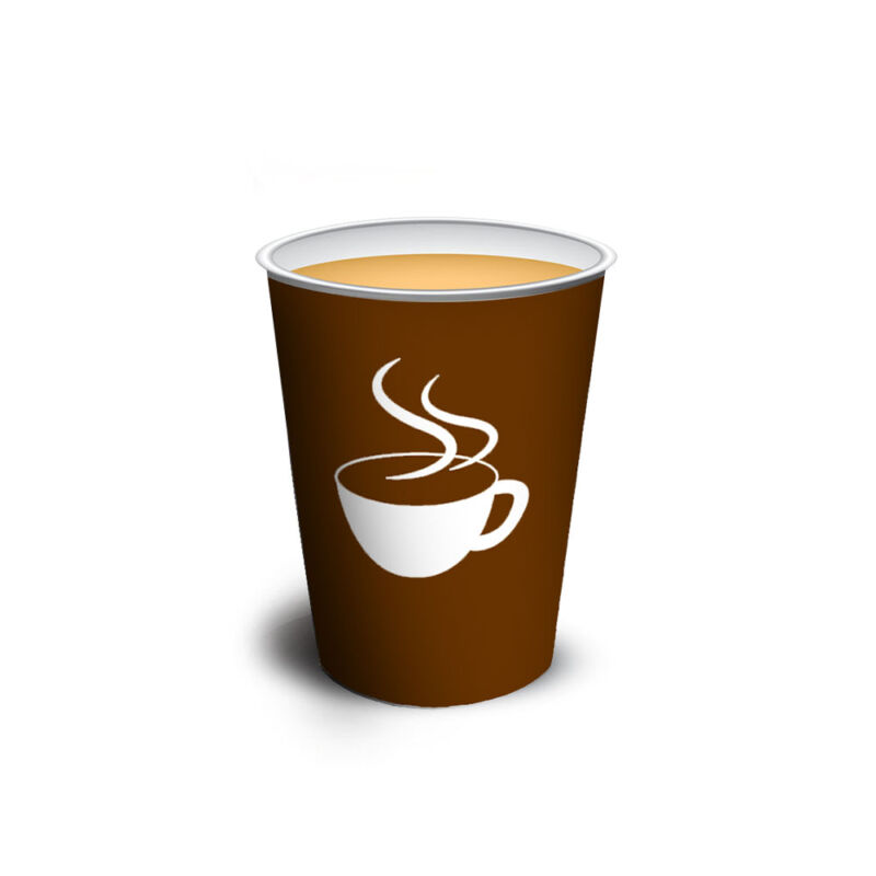 Vaso polipapel 8 oz - COFFEE MARRON x10
