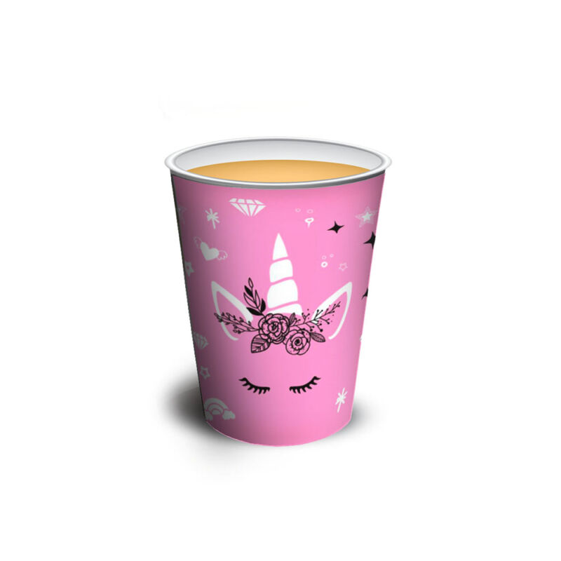 Vaso polipapel 8 oz - UNICORN PINK x10