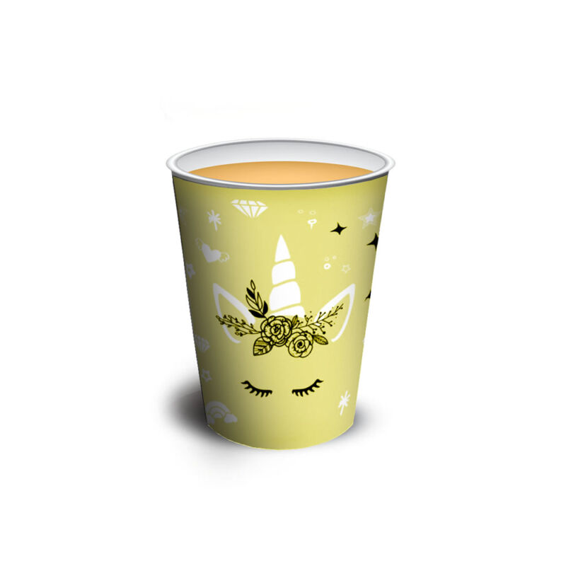 Vaso polipapel 8 oz - UNICORN YELLOW x10